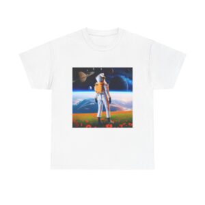 Astronaut in Space Unisex Heavy Cotton Tee - Cosmic Adventure Shirt